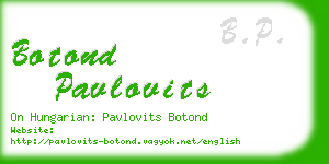 botond pavlovits business card